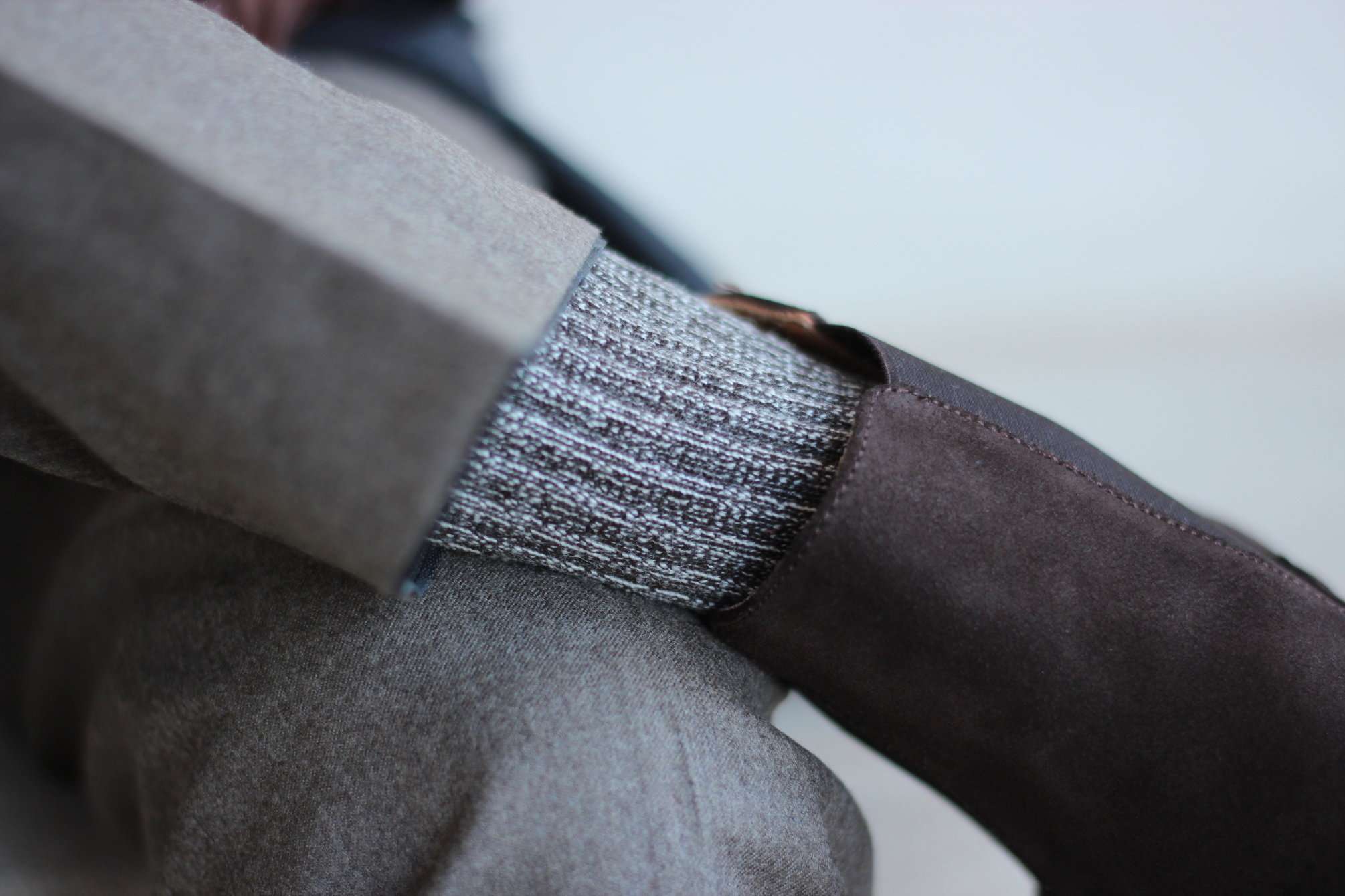 Wool socks and suede boots